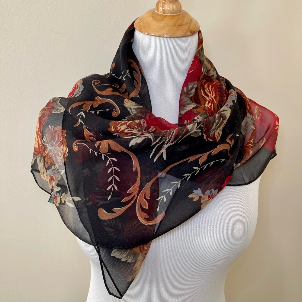 Lauren Ralph Lauren Floral Silk Chiffon Scarf